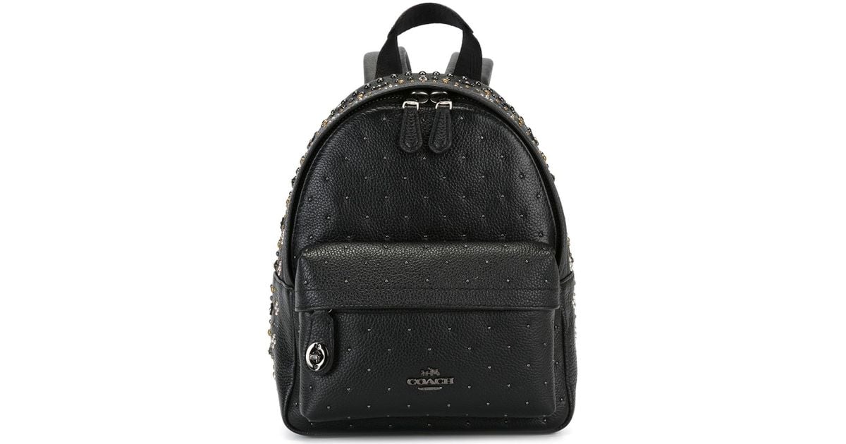 COACH Mini Studded Backpack in Black | Lyst