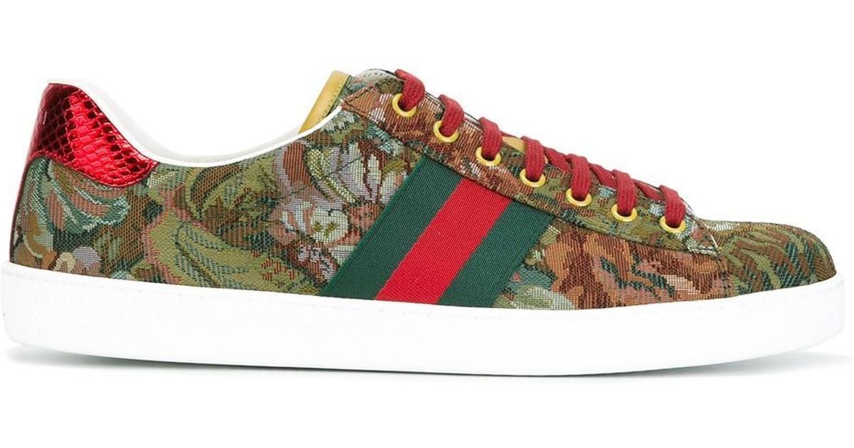 gucci ace floral embroidered sneakers