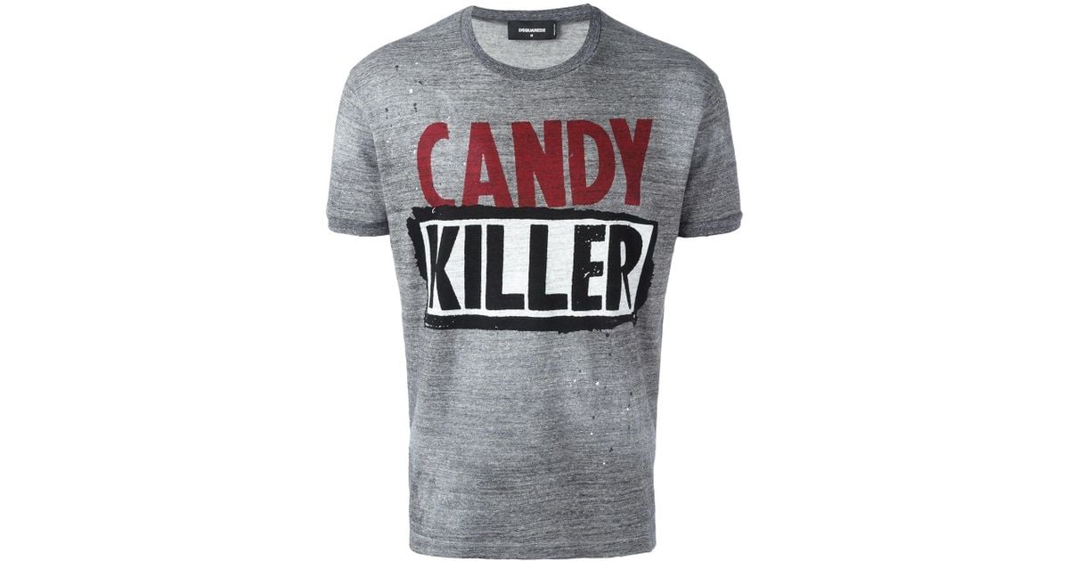 DSquared² Cotton Candy Killer T-shirt in Grey (Gray) for Men | Lyst