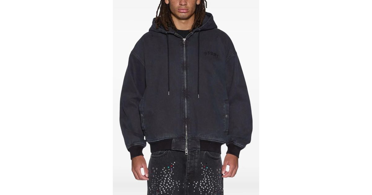 Ksubi Studded Hooded Bomber Jacket in Blue for Men | Lyst UK