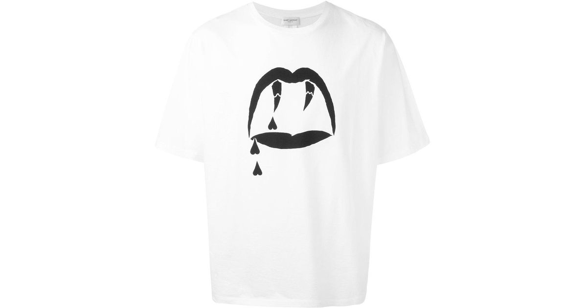 Saint Laurent 'vampire' T-shirt in White for Men | Lyst