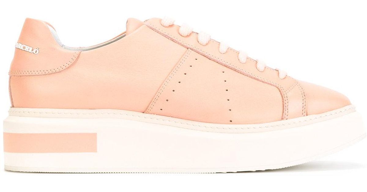 Paloma Barceló Leather Platform Sneakers in Pink/Purple (Pink) | Lyst