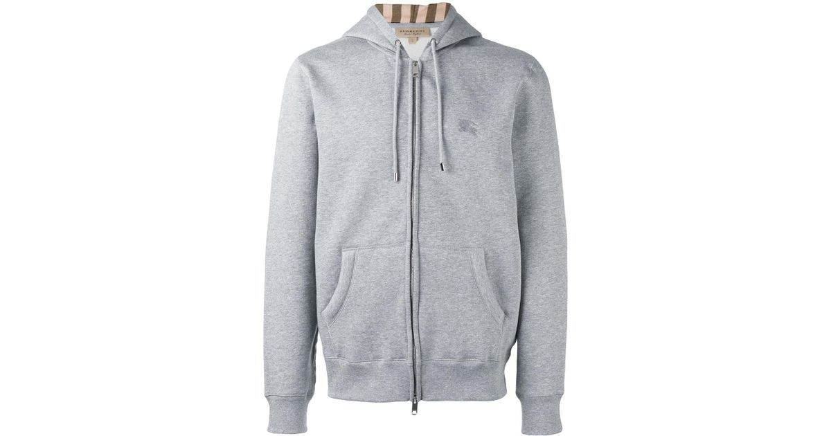 Burberry Zipup Hoodie Men Cotton/polyester L in Grey (Gray