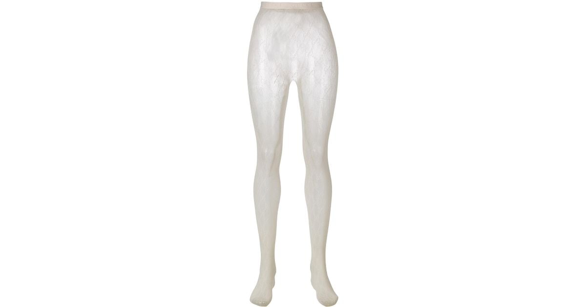 Gucci Gg Logo Tights in White