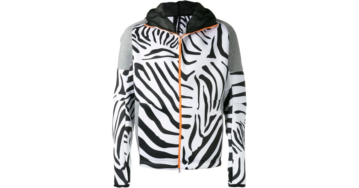 adidas Originals Synthetic Zebra Print Zip Hoodie in Black for Men | Lyst