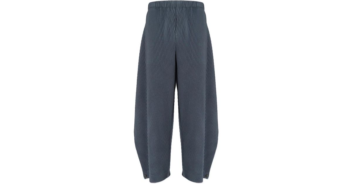 Homme Plissé Issey Miyake Angular Stone Trousers in Blue for Men