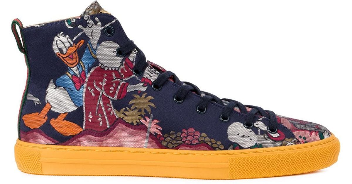 Gucci Donald Duck©-jacquard High-top Trainers in Blue for Men | Lyst