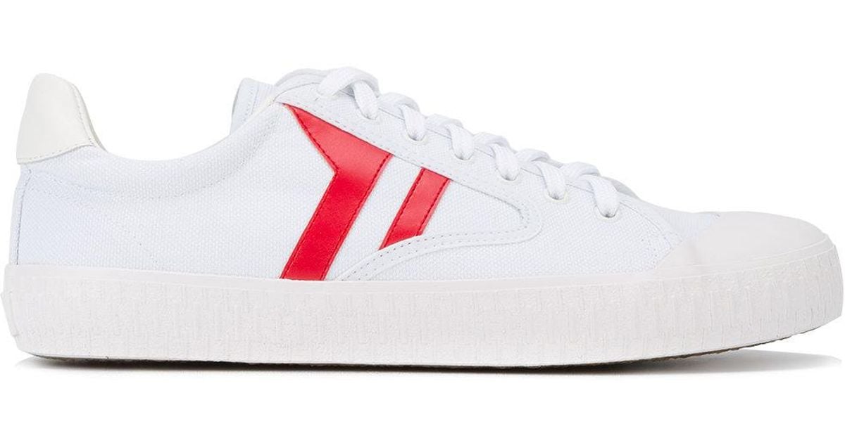 Celine Plimsole Lace up Sneakers Women Cotton leather rubber 38 in White Lyst