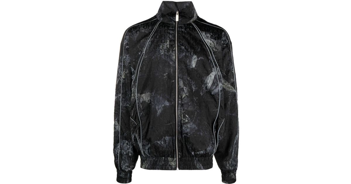 Off-White Biker crinkled windbreaker jacket - BLACK SIERRA LEONE NO COLOR