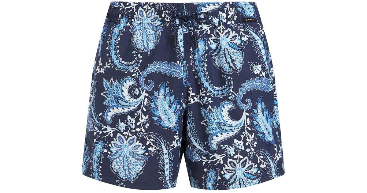 Etro Paisley Swim Shorts in Blue for Men | Lyst