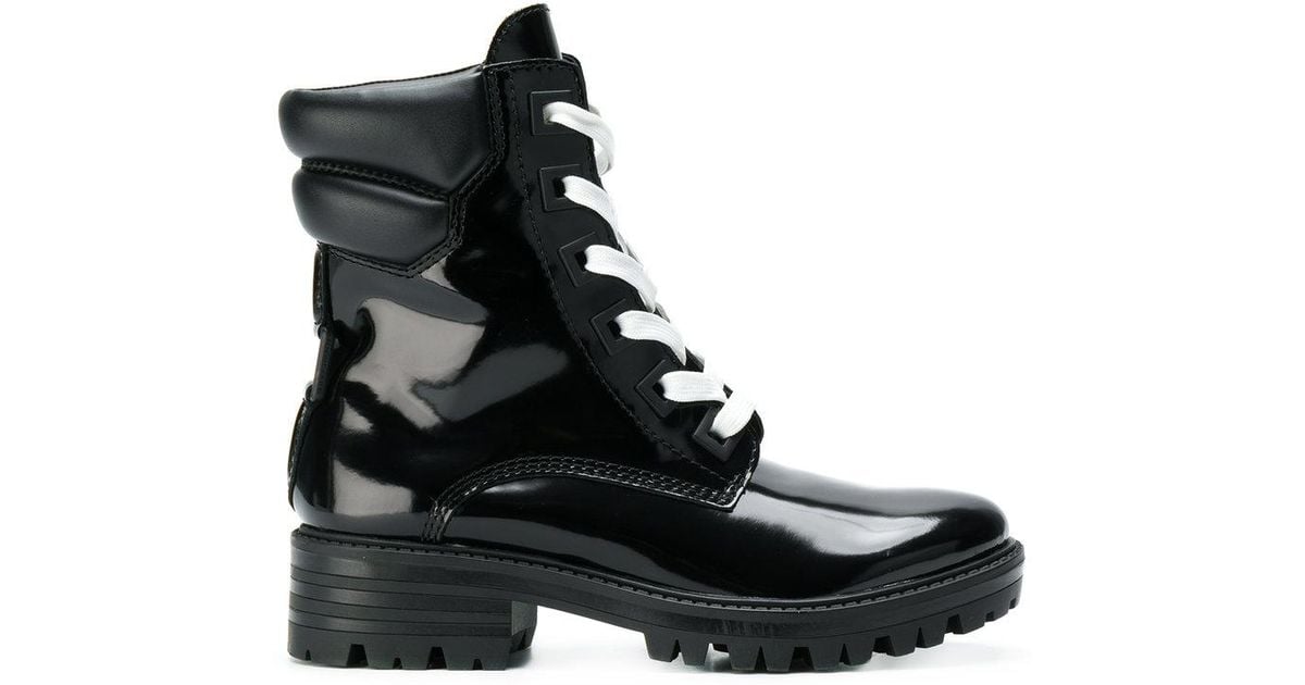 girls patent biker boots