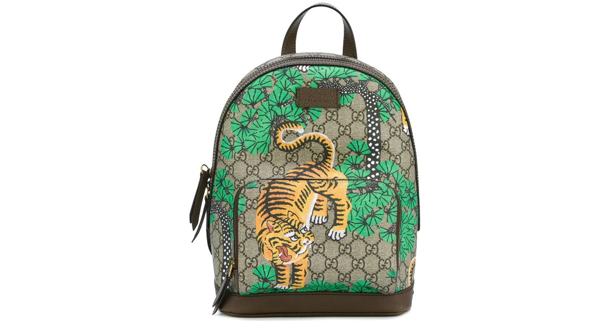 Gucci Leather Bengal Tiger Print Backpack for Men | Lyst