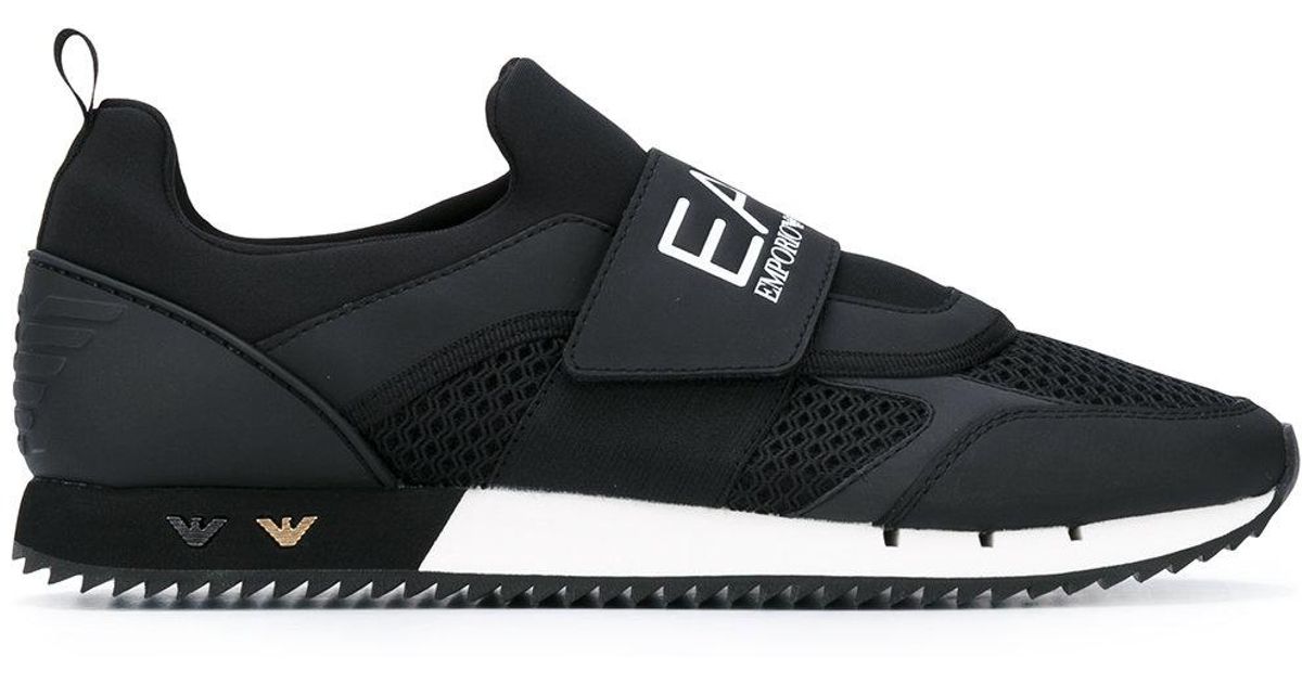 armani ea7 logo trainers in black