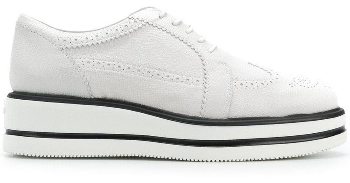 white flatform brogues