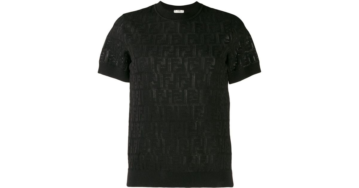 Fendi Ff Motif Knit Top in Black Save 20 Lyst