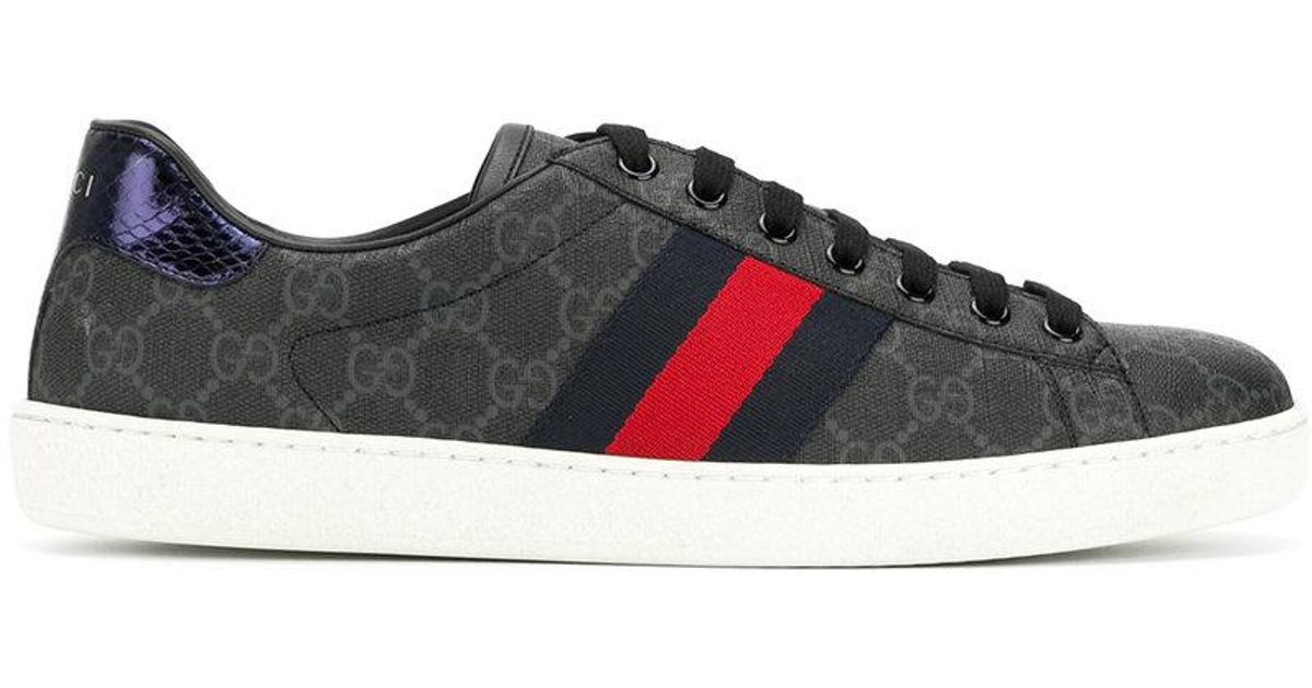 Gucci Rubber Ace Gg Supreme Sneakers in Blue for Men - Lyst