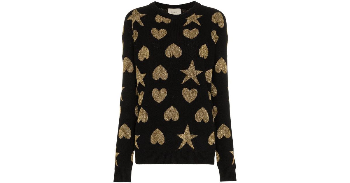 Maglione girocollo stampato azzurro di Gucci, €868 | farfetch.com |  Lookastic