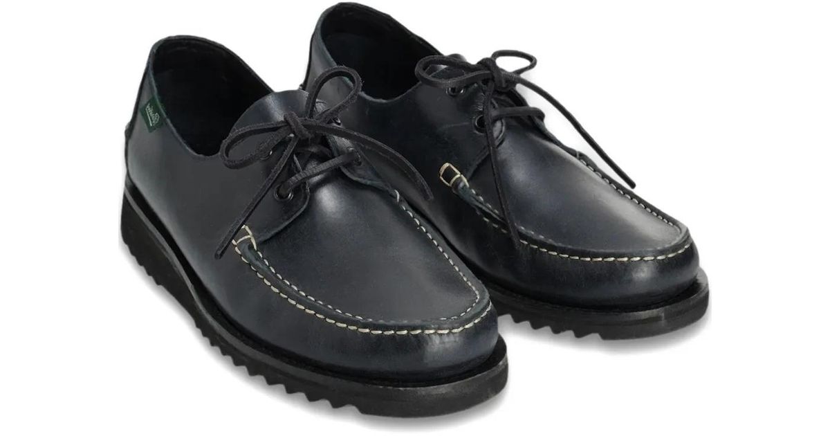 Kaptain Sunshine X Paraboot Domingue Leather Shoes in Black for