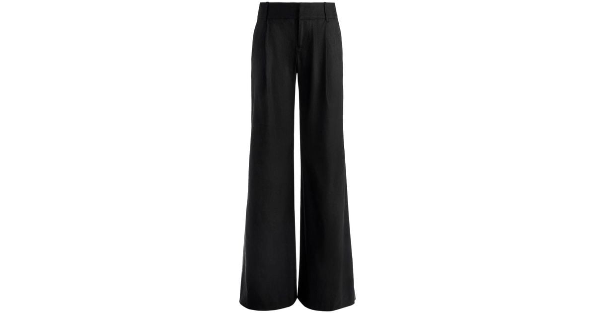 Alice + Olivia Eric Low-rise Palazzo Pants in Black | Lyst