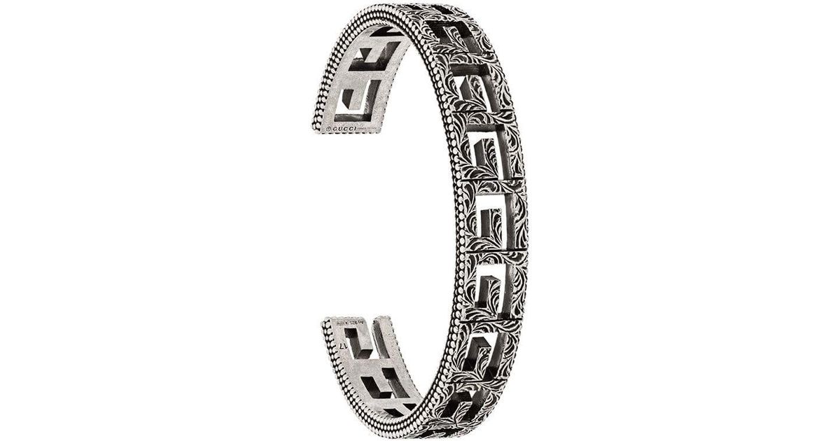 Gucci Square G Cuff Bracelet in Silver (Metallic) Lyst