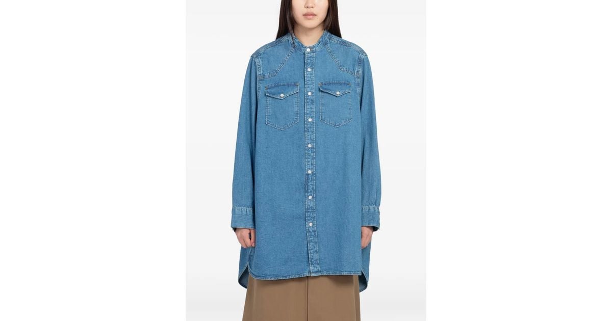 Filippa K Western Shirt Dress in Blue | Lyst UK