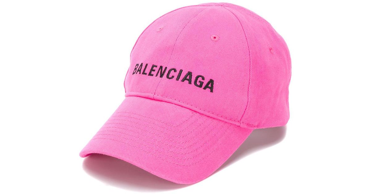 Balenciaga Cotton Cap in Pink \u0026 Purple 