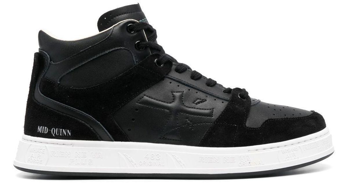 Premiata Quinn High-top Leather Sneakers in Black for Men | Lyst
