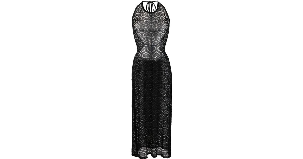 Marco Rambaldi Heart-motif Knitted Dress in Black | Lyst