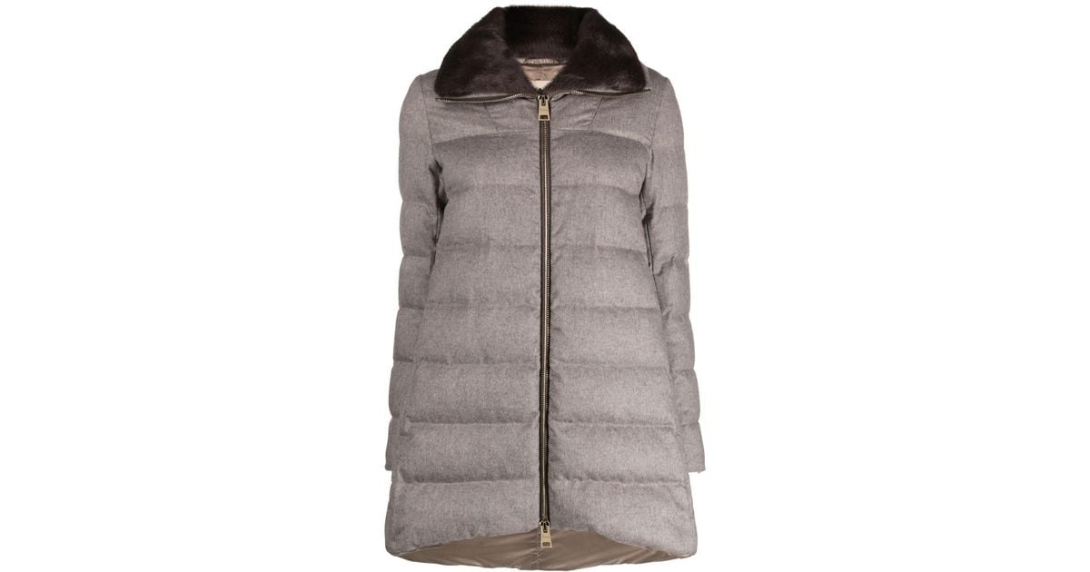 Herno fox fur trim cashmere cheap coat