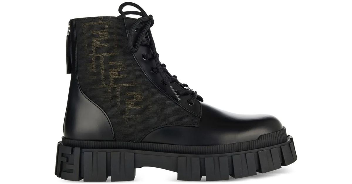Fendi Force Biker Boots in Black for Men | Lyst