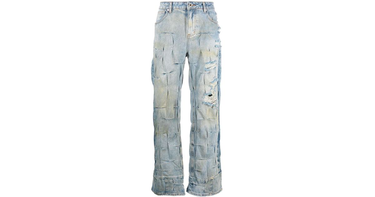 Who Decides War Gathered-detail Wide-leg Jeans in Blue for Men | Lyst