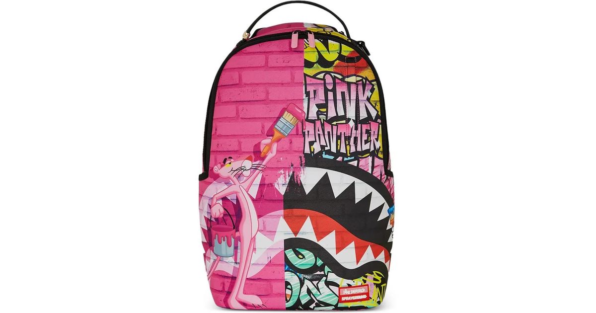 Sprayground Panther Painting Over Graffiti Dlxr Backpack in Pink