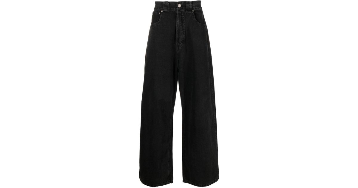 Willy Chavarria Washed Wide-leg Jeans in Black for Men | Lyst