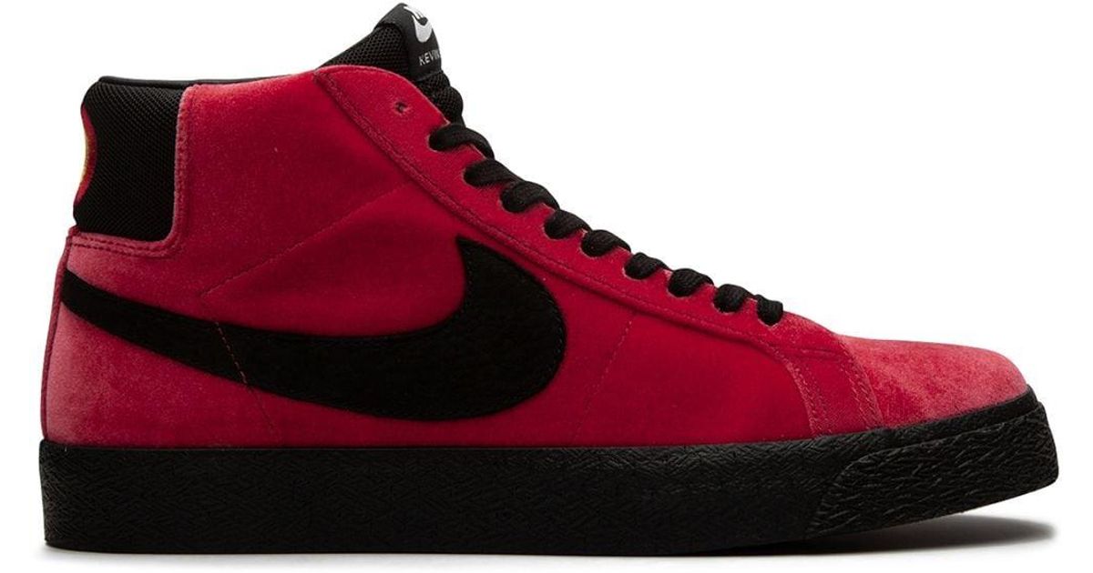 red and black nike blazers