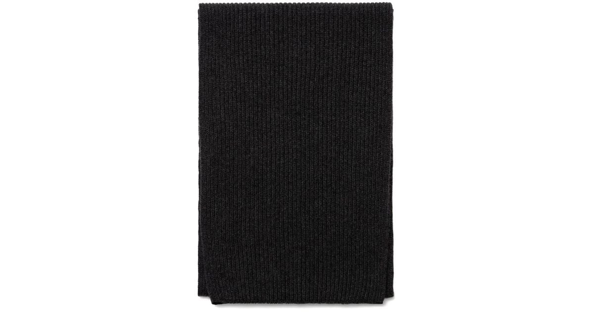 Sunspel Ribbed-Knit Scarf in Black for Men | Lyst