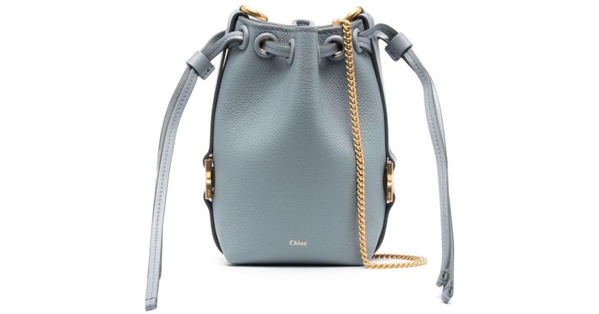 Chloé Tasche Leather Bucket Bag in Blue | Lyst