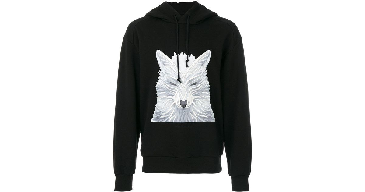 wolf print hoodie