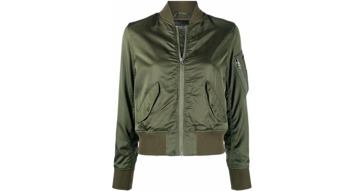 Polo Ralph Lauren Cotton Lauren Bomber Jacket in Green Lyst