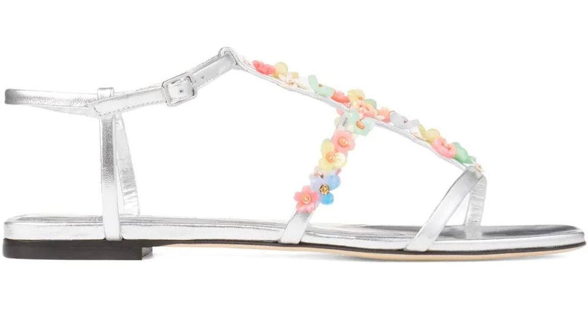 Jimmy Choo Gwyn/Daisy Sandals in White | Lyst