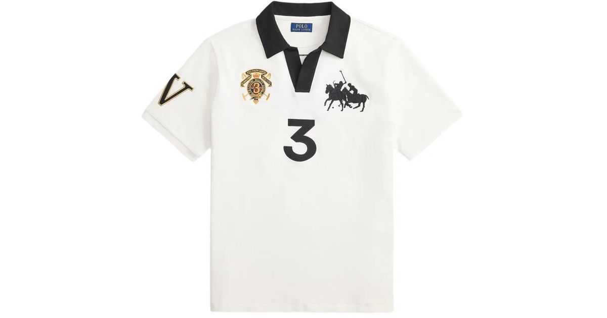 Polo Ralph Lauren Classic Fit Crest Jersey Polo Shirt in White for Men ...