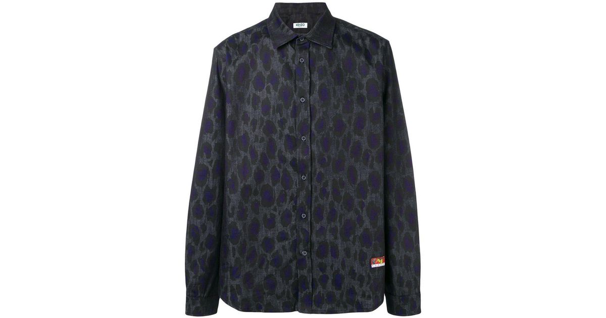 leopard denim shirt
