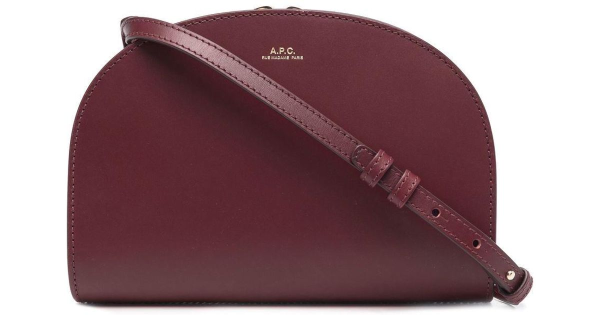 A.P.C. Mini Demilune Leather Crossbody Bag in Red Lyst UK