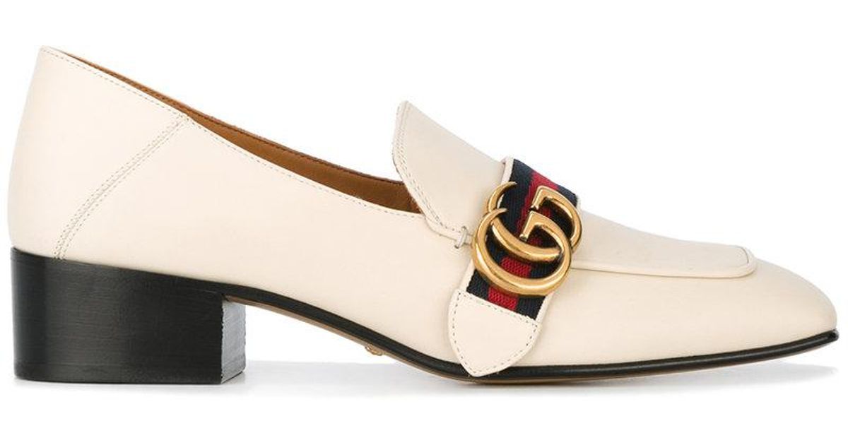 gucci white leather loafers