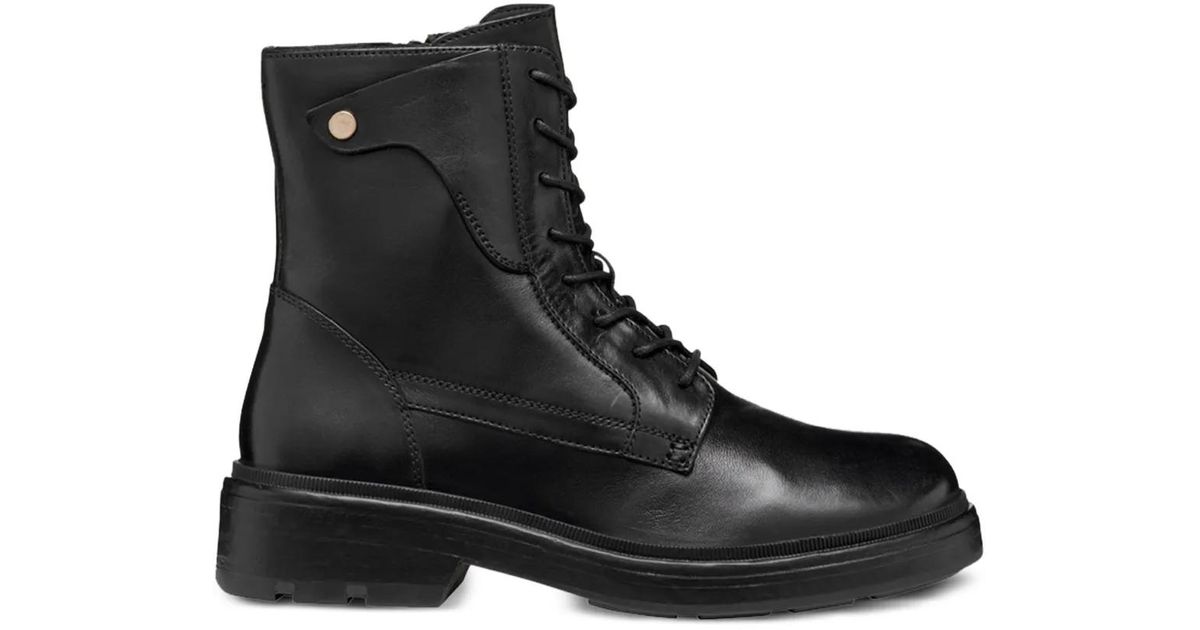 Geox Swelen Lace-Up Platform Boots in Black | Lyst