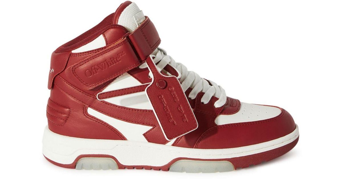 Off-White c/o Virgil Abloh Out Of Office Mid-top Sneakers in Red | Lyst