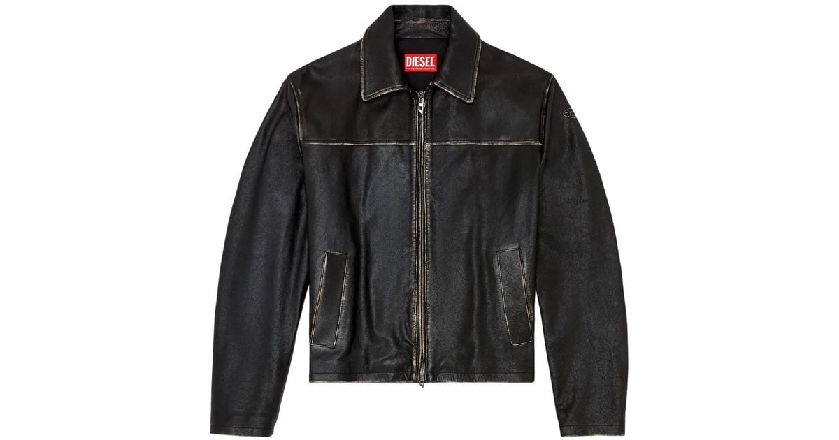 DIESEL L-Blixia Leather Jacket in Black for Men Lyst