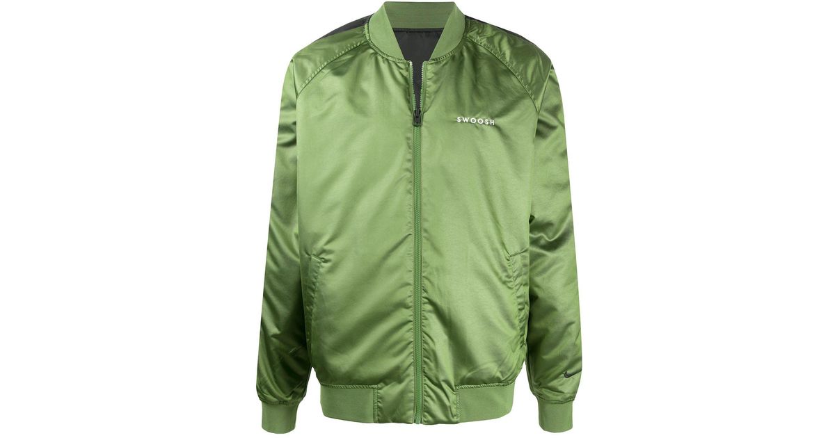Nike Swoosh Bomber Jacket in Green for Men | Lyst