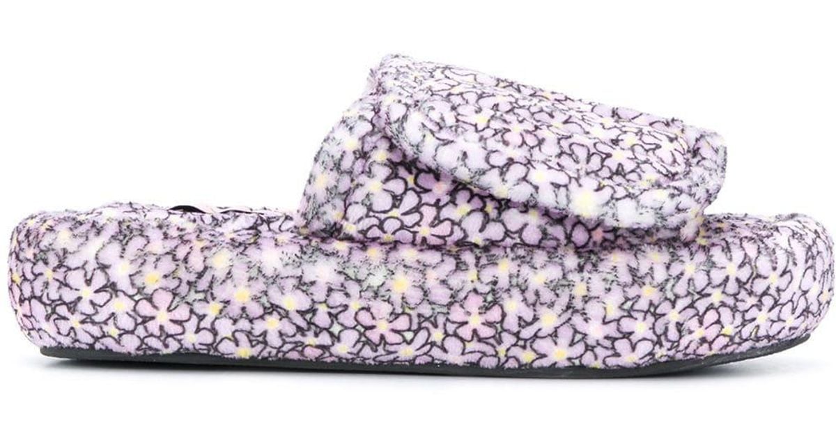 Natasha Zinko Synthetic Flower Patch Slides in Purple - Lyst