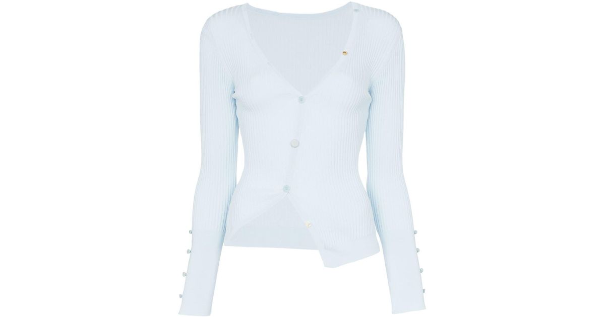 Jacquemus Synthetic Asymmetric Cardigan in Baby Blue (Blue) | Lyst