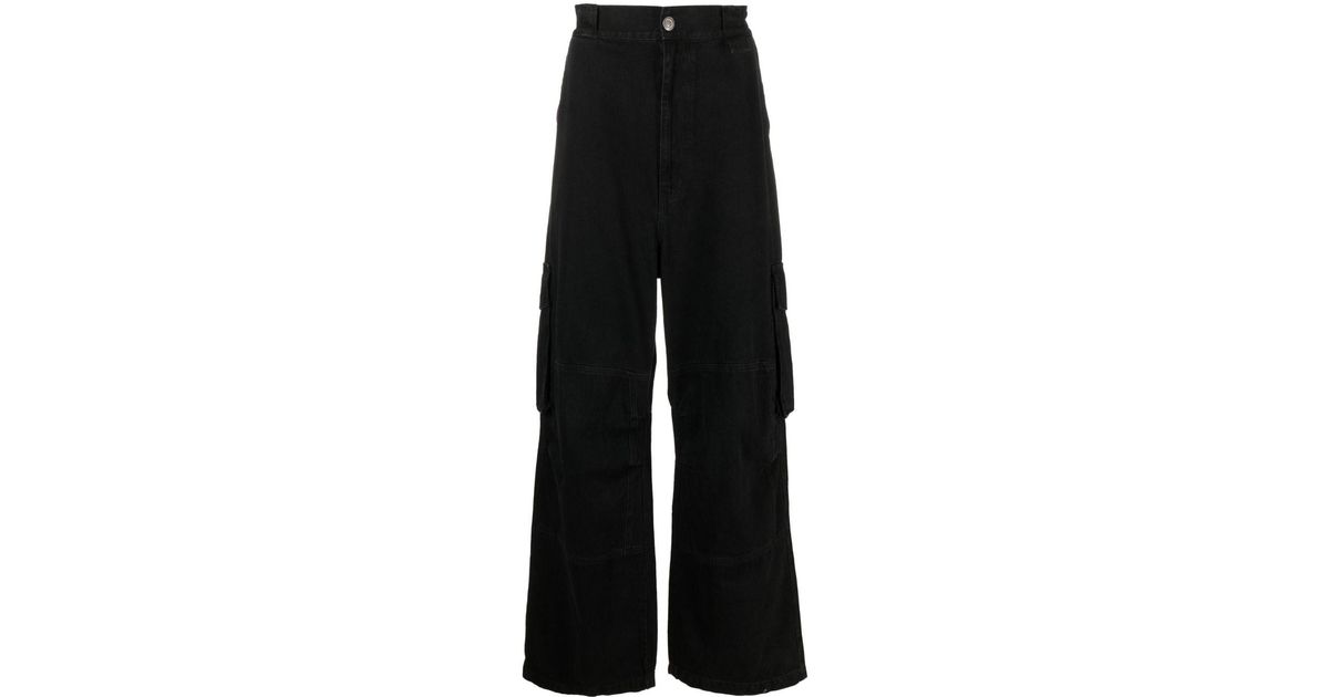 Willy Chavarria High-waist Wide-leg Trousers in Black for Men | Lyst